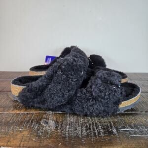 NEW Birkenstock Arizona Shearling Big Buckle Womens Size 7 EU 38 Narrow Slippers